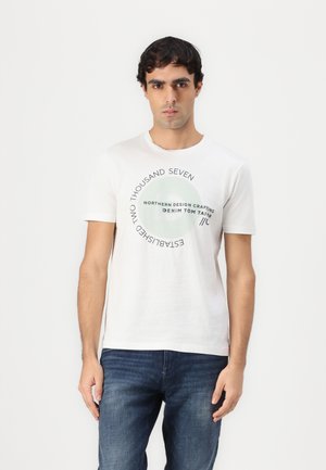 TOM TAILOR DENIM PRINTED  - T-Shirt print - white