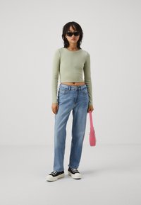Even&Odd Petite 3 PACK - Long sleeved top - black/white/light green