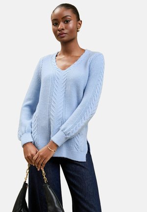 Lipsy PETITE FIT - LONGLINE CABLE - Pulover - blue