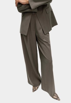 PLEATED WIDE LEG - Pantalon classique - mole