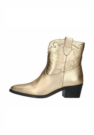 Cowboy/biker ankle boot - gold