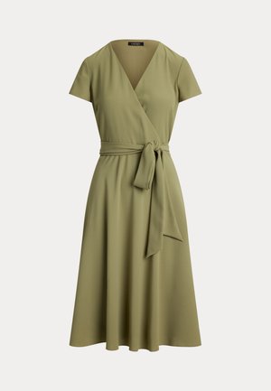 Lauren Ralph Lauren, BELTED GEORGETTE SURPLICE DRESS - Robe de jour - light agave