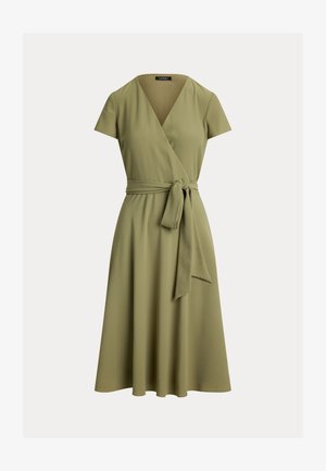 Lauren Ralph Lauren, BELTED GEORGETTE SURPLICE DRESS - Robe de jour - light agave
