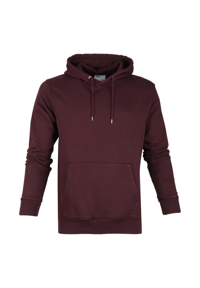 Bordeaux hoodie gemaakt van een katoenmix. Bevat een buidelzak, lange mouwen en elastische manchetten en onderkant.