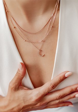 LAYERED MOON SET - Necklace - rose gold-coloured