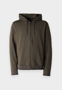 Majica s kapuljačom i patentnim zatvaračem - black olive