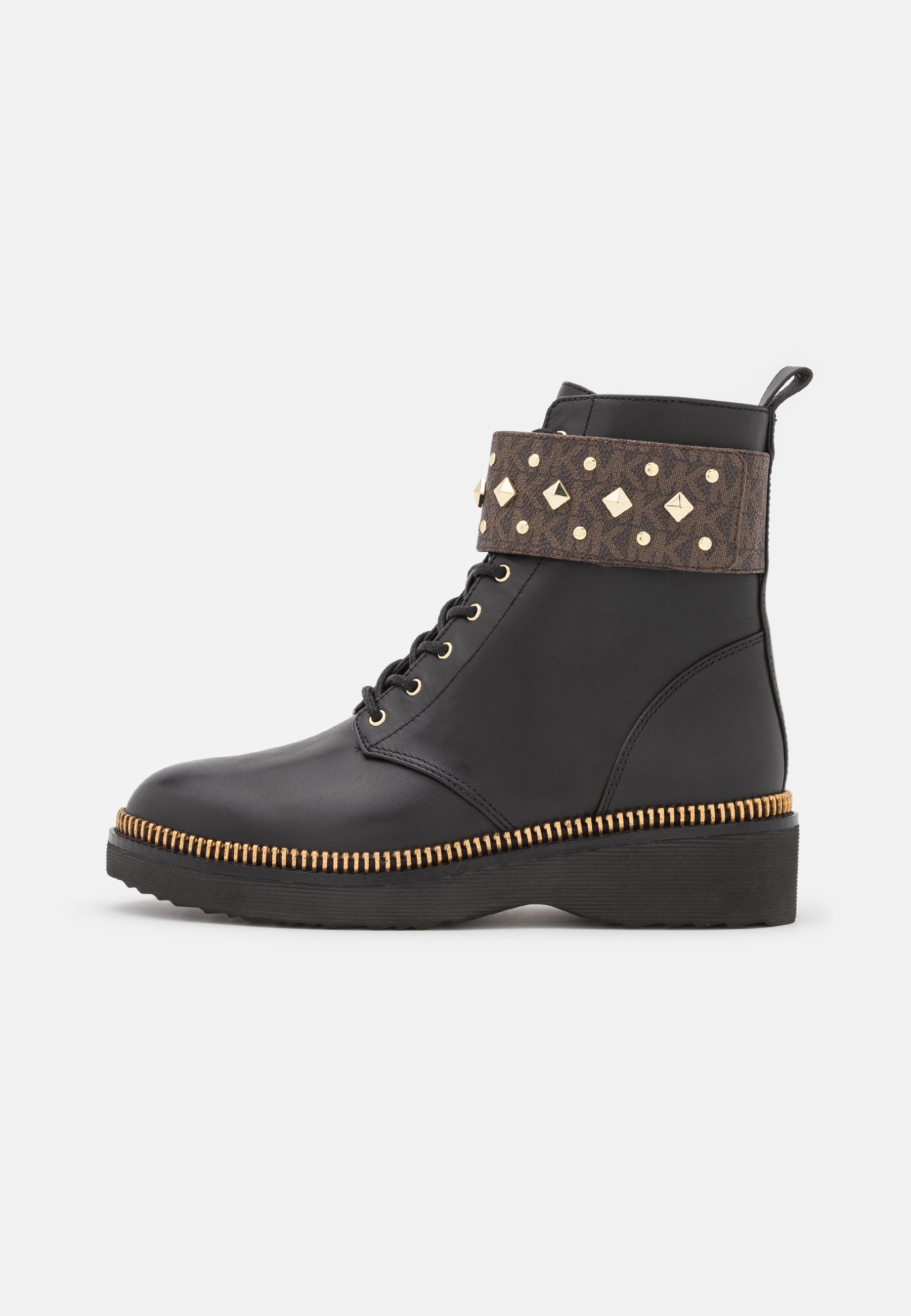 MICHAEL Michael Kors HASKELL CUFF BOOTIE - Botines con cordones -  brown/black/negro - Zalando.es