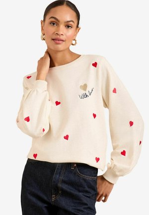 Love & Roses Sudadera - ivory embrodiered heart