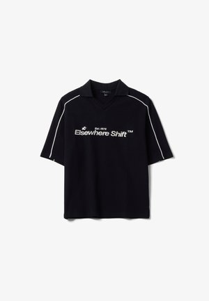 B.ANGEL, OVERSIZED SHORT-SLEEVE POLO SHIRT - Polo shirt - black