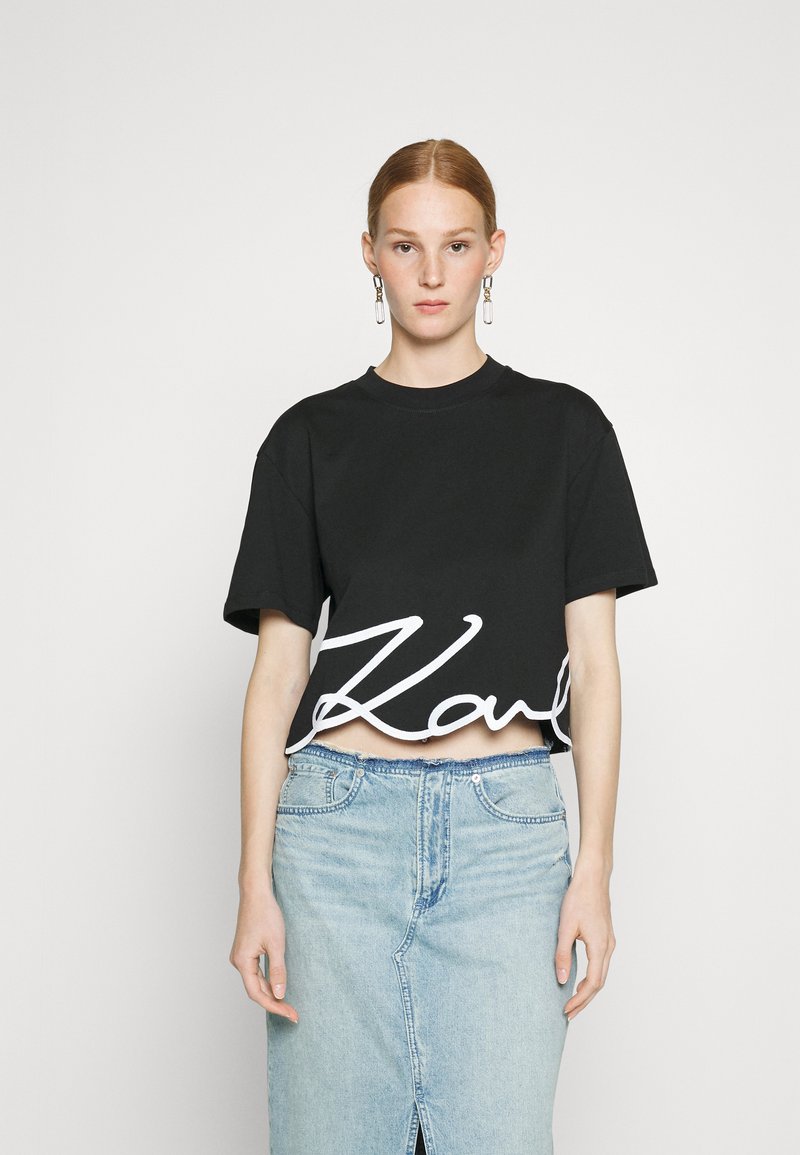 KARL LAGERFELD LOGO - T-Shirt print - black/schwarz - Zalando.ch