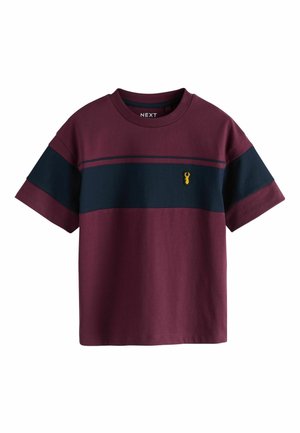 Next, REGULAR FIT - COLOURBLOCK SHORT SLEEVE T-SHIRT . - T-Shirt print - berry red  navy