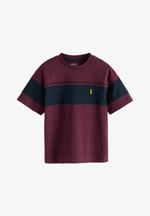 Next, REGULAR FIT - COLOURBLOCK SHORT SLEEVE T-SHIRT . - T-Shirt print - berry red navy