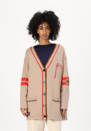 Pinko BORGHESE CARDIGAN VARSITY   - Strickjacke - beige/red