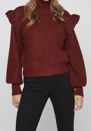 Strickpullover - dark red
