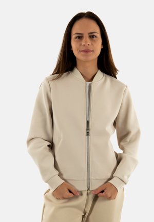 Felpa con zip - beige