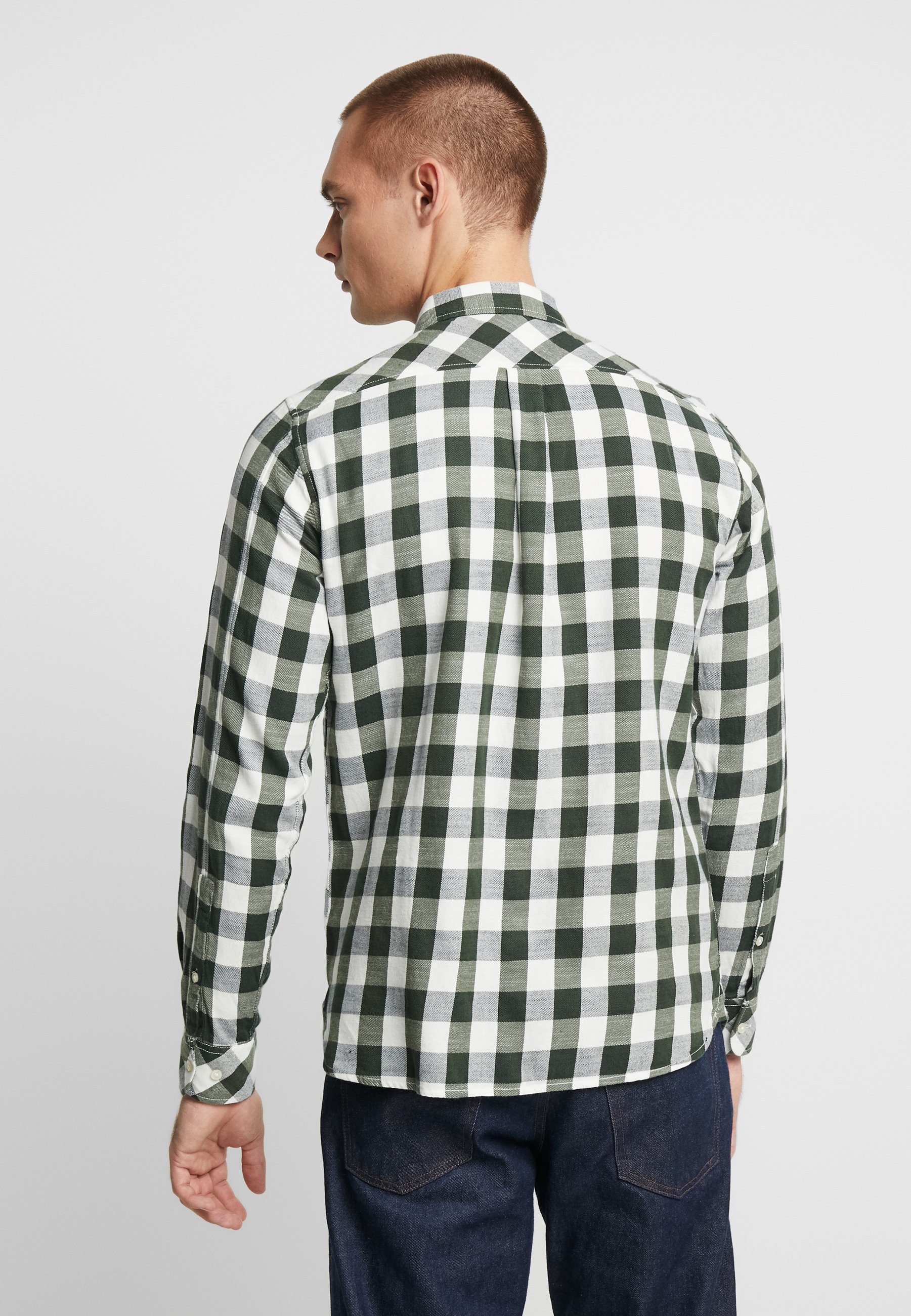 Knowledge Cotton Apparel LONG SLEEVE CHECKED SLUB SHIRT Knowledge Cotton Apparel LONG SLEEVE SHIRT - Skjorte - total eclipse