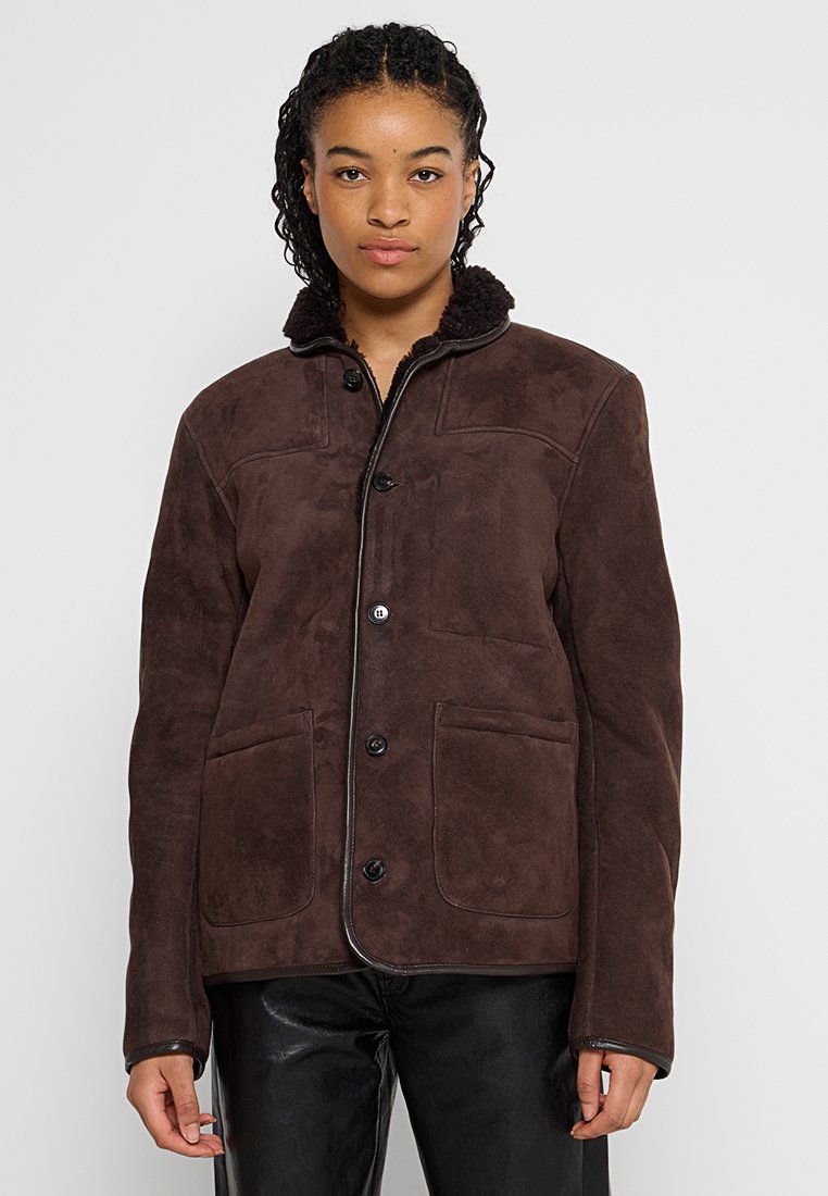 Superdry & Co Leren jas bruin