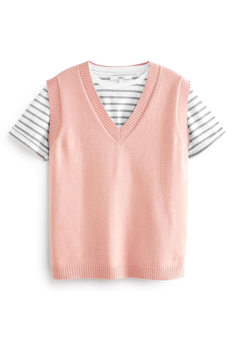 Next T-shirt print donkerroze