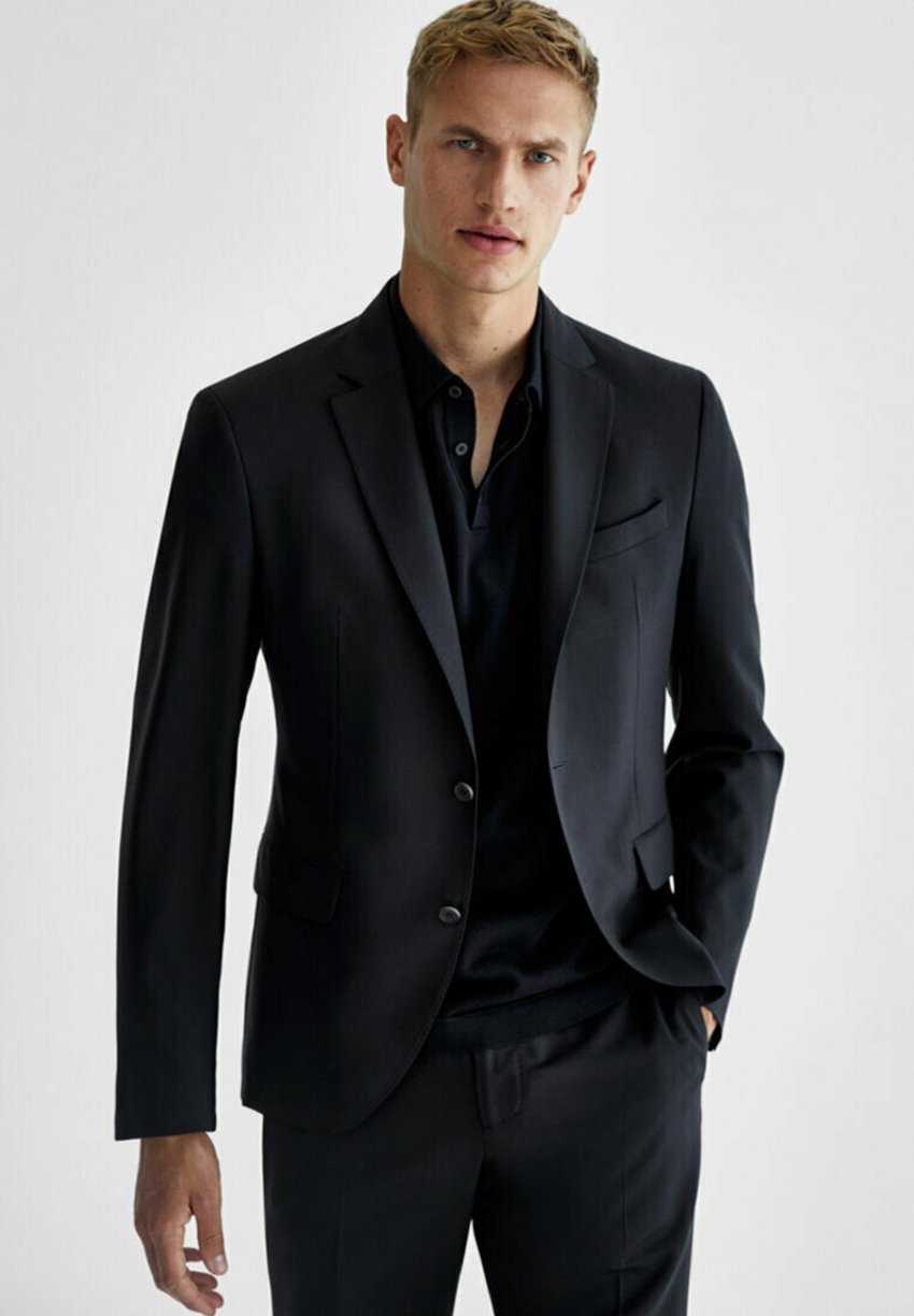 Massimo Dutti SLIM-FIT - Suit jacket - dark blue - Zalando.co.uk
