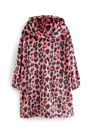 ANIMAL PRINT HOODED BLANKET . - Kapuutsiga pusa - pink