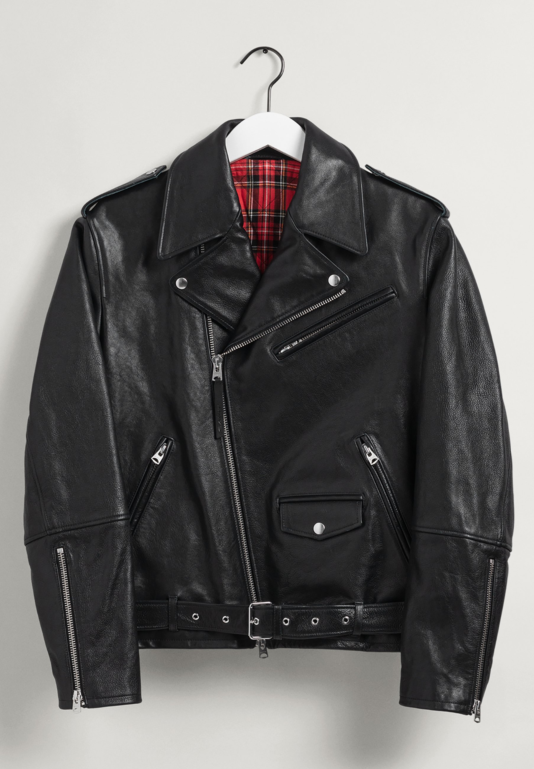 GANT Leren jas - black/zwart - Zalando.nl