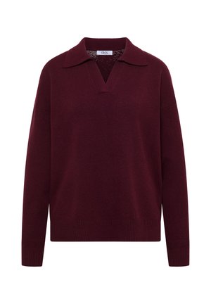 Cecil, LANGARM PULLOVER MIT POLOKRAGEN - Maglione - red wine