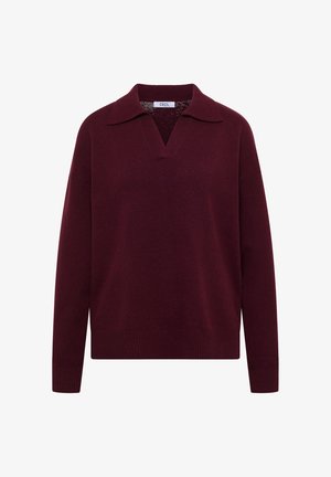 Cecil, LANGARM PULLOVER MIT POLOKRAGEN - Jersey de punto - red wine