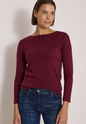 Cecil, LANGARM SHIRT MIT U-BOOT-AUSSCHNITT - T-shirt à manches longues - red wine