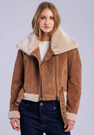 Freaky Nation, FREAKY NATION SHORTJACKET OWN WAY-FN - Leather jacket - otter
