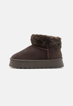 LEATHER - Platform bokacsizmák - dark brown