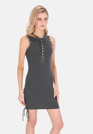 Gebreide jurk - dark grey melange