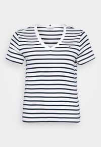 SLIM CODY - T-shirt basique - ecru/dark night navy