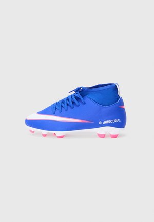 JR MERCURIAL SUPERFLY 10 CLUB FG/MG UNISEX - Μπότες ποδοσφαίρου για σταθερό έδαφος - racer blue/white