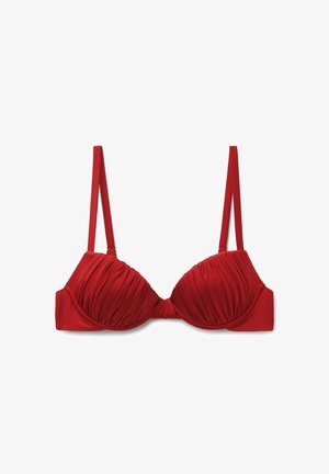 Calzedonia, SHINY SATIN PUSH UP - Bikinitop - red