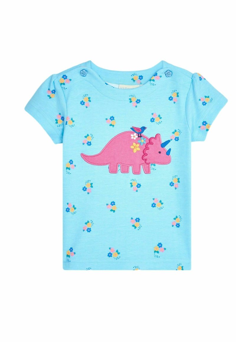 JoJo Maman Bébé APPLIQUE - REGULAR FIT - T-shirts print - duck egg blue dino