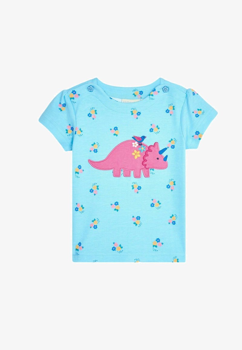 JoJo Maman Bébé APPLIQUE - REGULAR FIT - T-Shirt print - duck egg blue dino