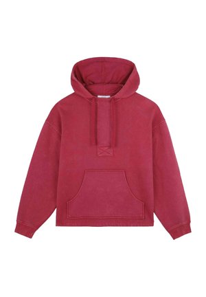 Bordový mikina s kapucí vyrobená z bavlny, s klokaní kapsou, volným střihem a žebrovanými manžetami. Dvouvrstvá kapuce s šňůrkami.