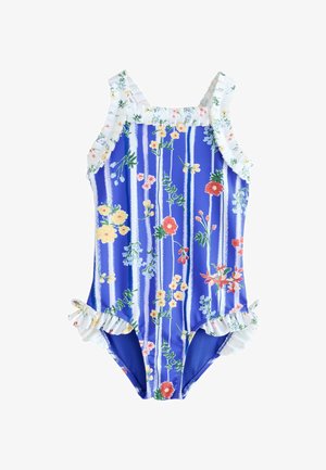 Next, REGULAR FIT - RUFFLE - Ujumistrikoo - blue floral stripe