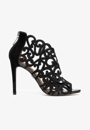 MEGAN - Sandali z visoko peto - black