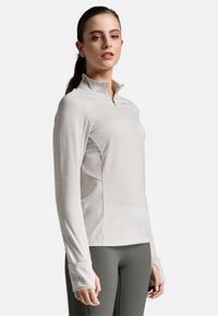 2XU IGNITION 1/4 ZIP - Langærmet T-shirt - moon white reflective