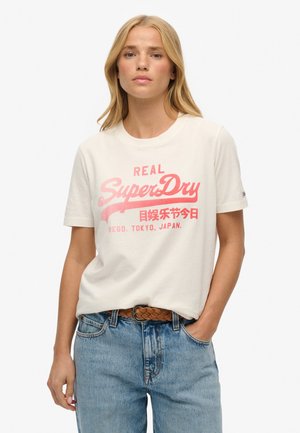VINTAGE LOGO FADE - T-shirt imprimé - winter white