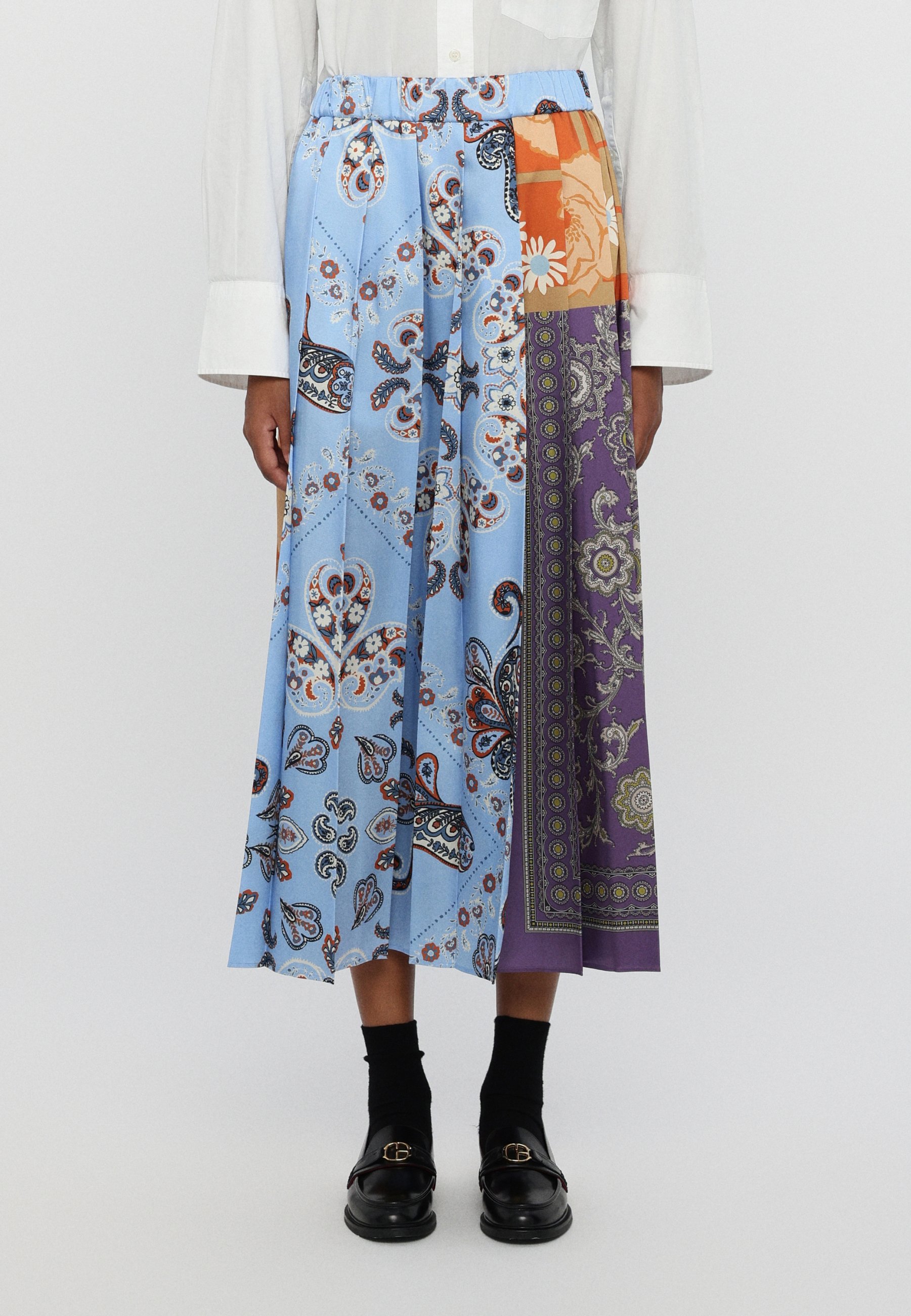 WEEKEND MaxMara EDERE - Pleated skirt - azzurro/mottled