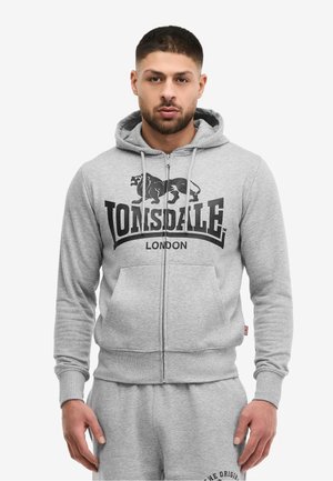 Lonsdale LONSDALE HERREN KAPUZENSWEATJACKE MIT REISSVERSCHLUSS SCHMALE PASSFORM KRAFTY - Sweatjakke - marl grey black