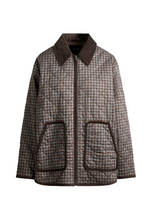 OYSHO, FELLEX® AEROGEL CHECKED MIDI PADDED JACKET - Manteau d'hiver - dark indigo