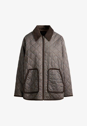 OYSHO, FELLEX® AEROGEL CHECKED MIDI PADDED JACKET - Manteau d'hiver - dark indigo