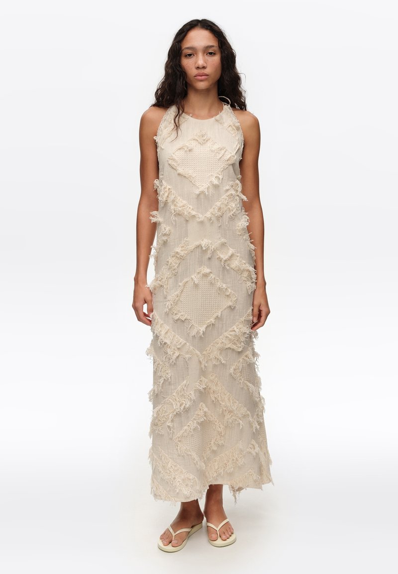 BIMBA Y LOLA BIMBA Y LOLA VESTIDO ESCOTE HALTER FLECOS MARFIL - Maxi dress - marfil/beige