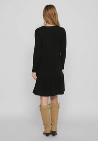 VILA LANGÄRMELIGES - Abito in maglia - black