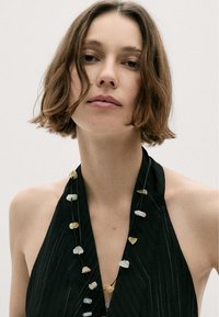 Massimo Dutti IRREGULAR RHINESTONE - Collana - black denim