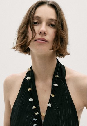 Massimo Dutti IRREGULAR RHINESTONE - Halskæder - black denim