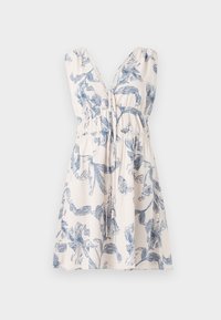 ONLFELINE LIFE V NECK DRESS - Day dress - crystal gray/vintage indigo botanical